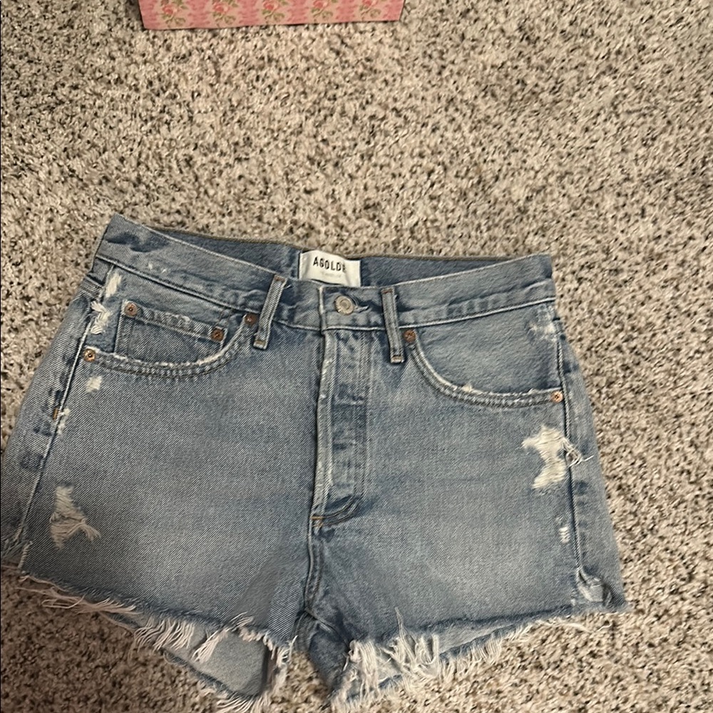 AGOLDE Women's Blue Denim Shorts Size 25